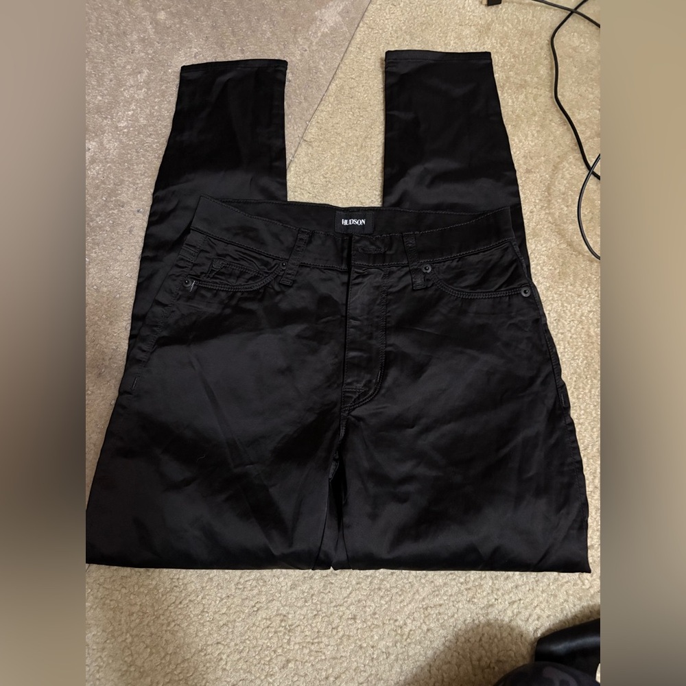 Hudson Satin Black Pant; Size 25